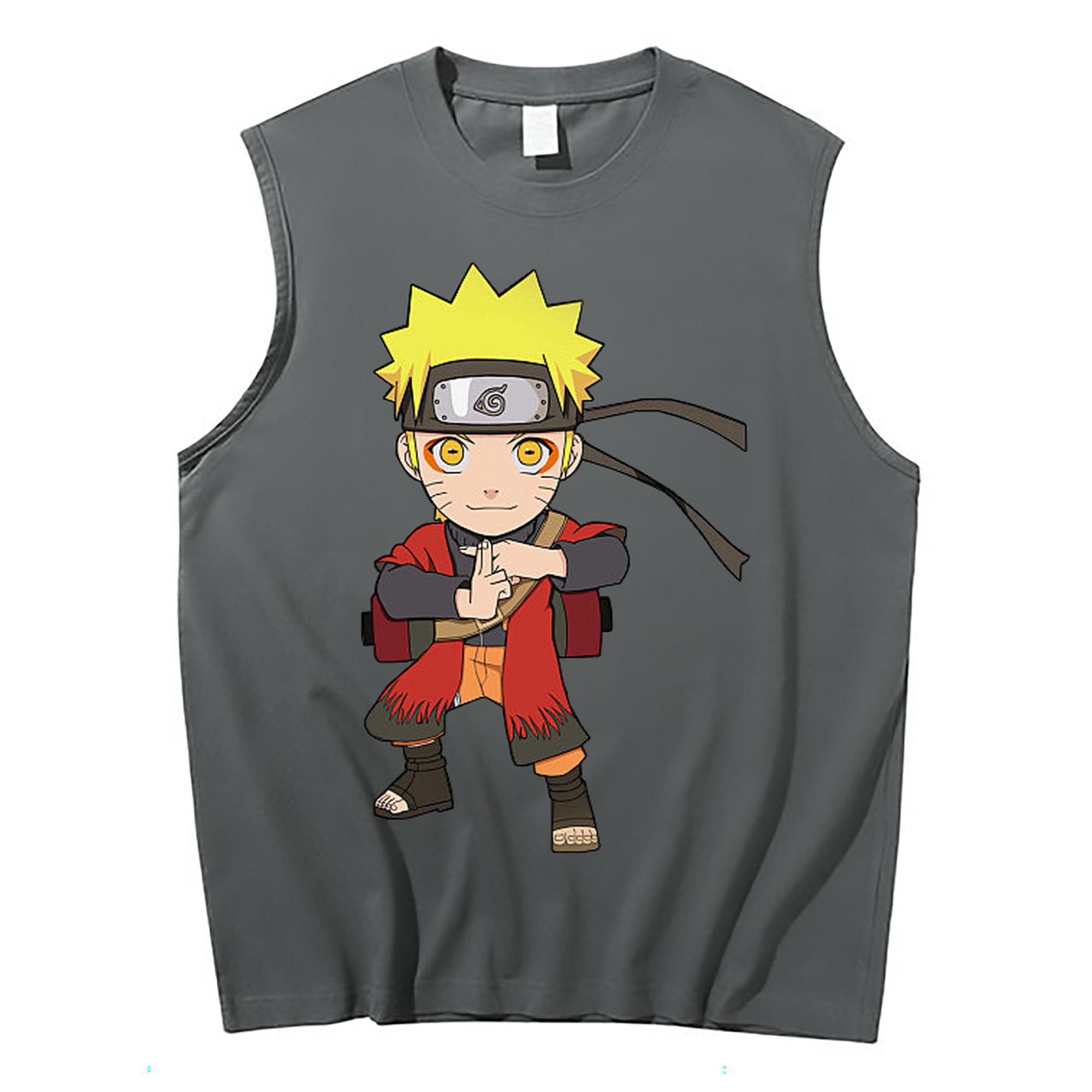 （画像用） NARUTO -ナルト- うずまき ナルト Uzumaki Naruto コットン100％タンクトップ（フロントプリント）